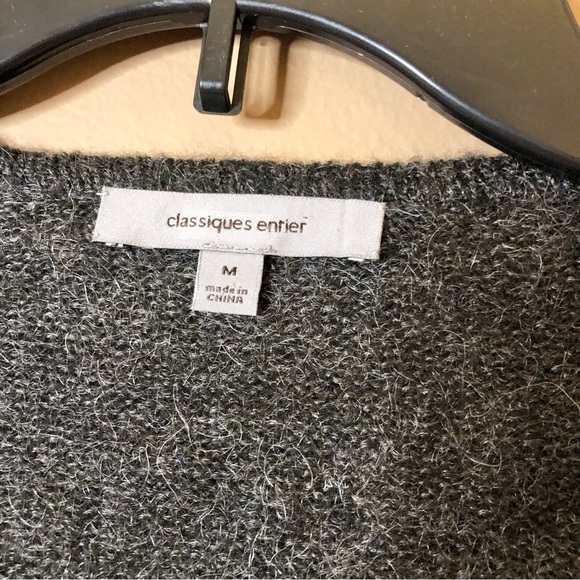 Classiques Entier Mohair Blend Open Front Cardigan Gray Size Medium - Picture 3 of 5